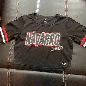 Rebel Navarro cheer cropped tee
